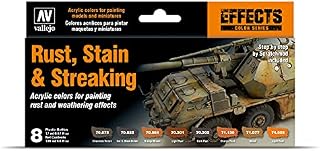 Acrylicos Vallejo VJ70183 "Rust, Stains & Streaking" Model Color Set, 17 ml (Pack of 8)