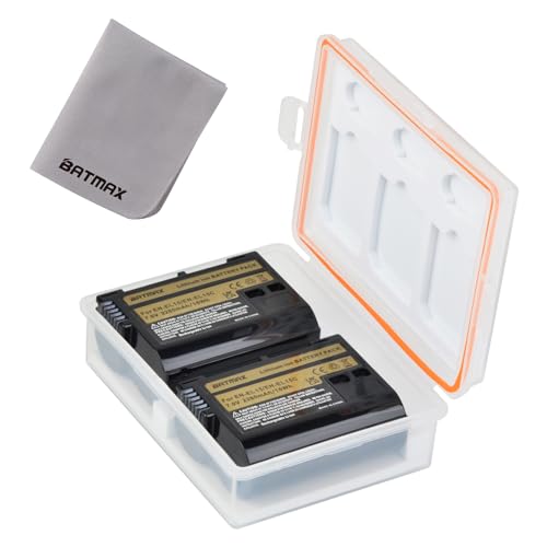 Batería EN-EL15A Batmax pack de 2 fundas compatibles con cámaras Nikon Z7II D7500 D810 Z5 D500 1