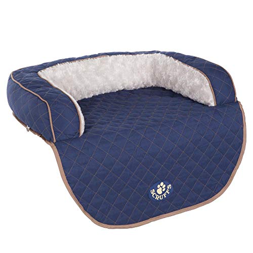 Image of Scruffs Blue Wilton Sofa Dog Bed Small