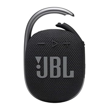 JBL Clipe 4 – Alto-falante Bluetooth portátil com bateria embutida, IP67 à prova d'água e poeira, tamanho compacto e ótimo som. - Preto