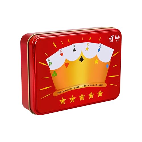 2025 New Edition Children\'s and Adult Card Games, Premium Collectible Tin Box 5 Crown Rummy Style Night\'s Favorite Family Party Game - 5 Crowns Card Game Set (1 Set)