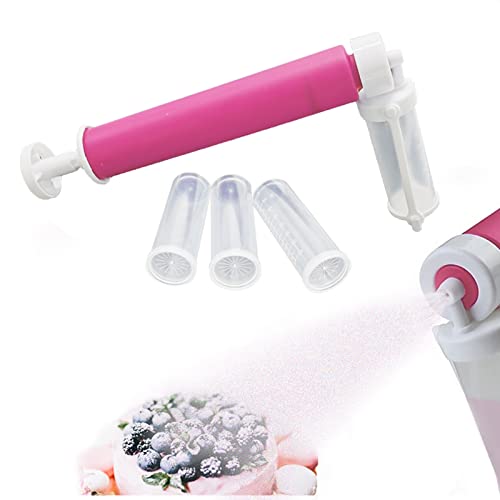 DIIQII Manuelle Airbrush zum Dekorieren von Kuchen, DIY-Backwerkzeuge mit 4 Kuchen-Sprühröhrchen für die Küche, zum Dekorieren von Kuchen, Cupcakes, Keksen und Desserts (Rose) Cover