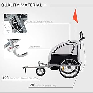 Aosom-Elite-360-Swivel-Bike-Trailer-for-Kids-Double-Child-Two-Wheel-Bicycle-Cargo-Trailer-with-2-Security-Harnesses - Cucciolini Doodles Aosom-Elite-360-Swivel-Bike-Trailer-for-Kids-Double-Child-Two-Wheel-Bicycle-Cargo-Trailer-with-2-Security-Harnesses