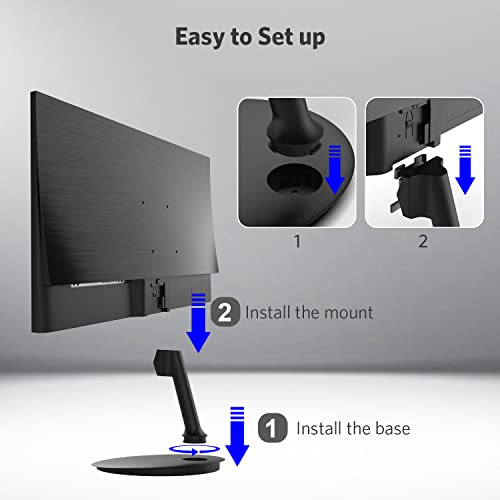 Image of 22 inch 75Hz 1920 x 1080p Full HD Flat Computer Monitor with HDMI VGA Ports, Adjustable Tilt, LED Monitor for Home Office and Gaming (HDMI Cable Included)