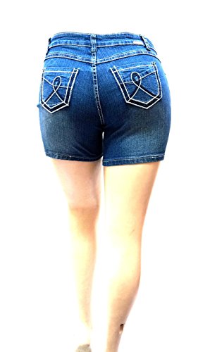 Jack David Women's Premium Plus Size Blue Black Denim Jeans Shorts Stretch #TOP3