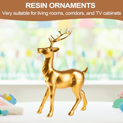 Sculpture de cerf décorative en résine rustique pour bureau et entrée - 8