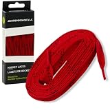 Winnwell Gewachste Schnürsenkel für Eishockey- und Rollschuh-Schlittschuhe, mehrere Schnürsenkel, Rot/Schwarz, 120"