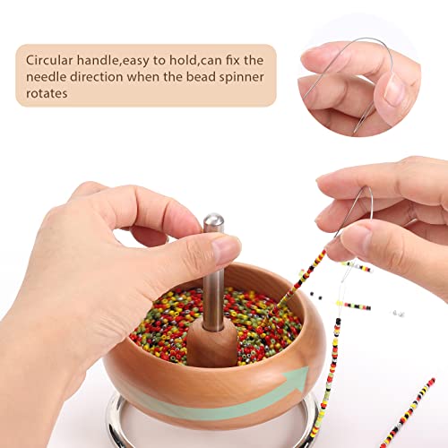 Pp Opount 4 Pieces Large Eye Curved Beading Needles With Handle, 5.3 Inch Stainless Bead Needle For Bead Spinner Loader, Bead Spinner Needles For String Seed Beads Jewelry Making (Patent Protection) #TOP3