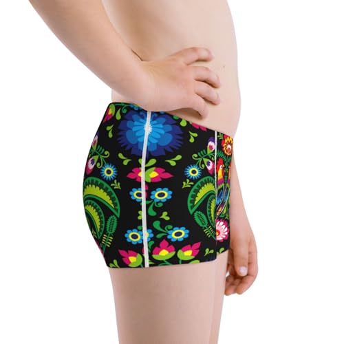 Boys' Cotton Boxer Brief Soft Underwear-Roosters And Flowers2
