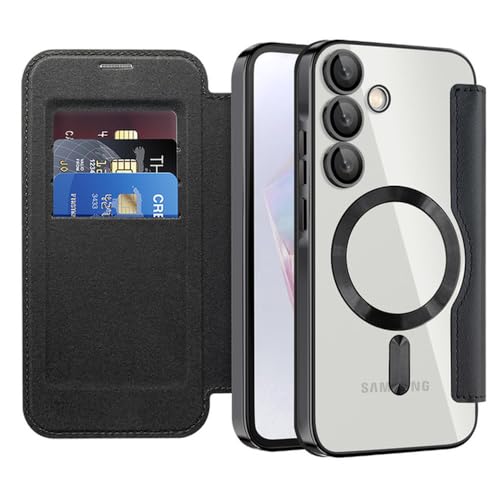 Étui magnétique Samsung S23 noir portefeuille en cuir avec protection rabat antichoc
