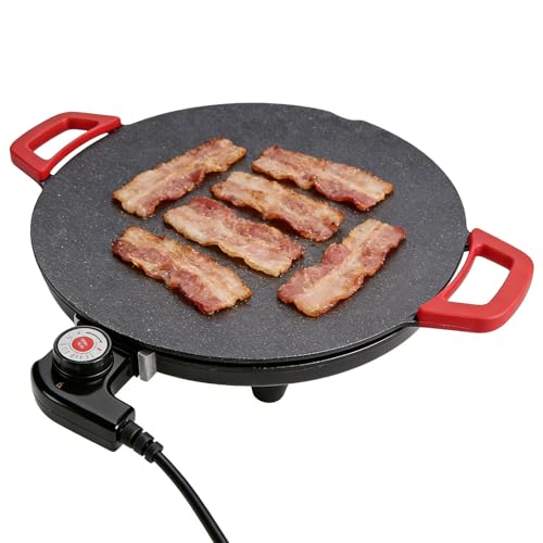 Plancha eléctrica | Sartén para cocina eléctrica de 5 niveles, placa para parrilla antiadherente – Para casa, cocina, restaurante, pícnic, al aire libre, barbacoa, parrilla, camping