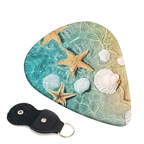 Sea Shell Starfish Lot de 6 médiators pour guitare acoustique, guitare électrique, basse, ukulélé – fins, moyens et… - Les Beatles, Paul McCartney, John Lennon, RIngo Starr, George Harrison Sea Shell Starfish Lot de 6 médiators pour guitare acoustique, guitare électrique, basse, ukulélé – fins, moyens et…