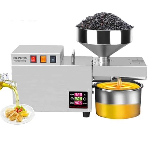 Image of LPLYAA Commercial Fast Oil Press Machine, 1200W Heavy-Duty Hot Cold Automatic Oil Extractor with Intelligent Temperature Control, Oil Press for Nuts Seeds Peanut Sesame