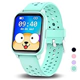 HENGTO Kinder smartwatch, IP68 wasserdichte sportuhr Kinder mit 19+ Sportmodi, Schrittzähler, Herzfrequenz, Schlafmonitor, tolles Geschenk für Jungen Mädchen Teenager 6-16(Green)