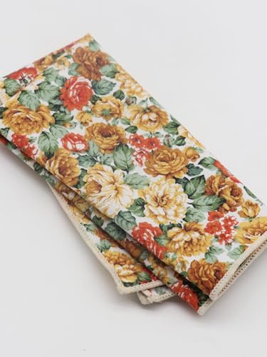 Image of Floral Pocket Squares for Men with Holder Printed Flower Mens Handkerchief Cotton Suit Pocket Hanky for Wedding