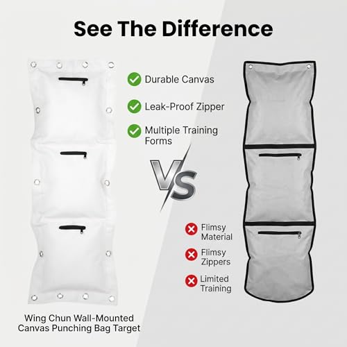 Sac de sable Wing Chun en toile cible murale vide pour boxe