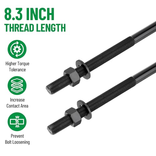 Image of 24 Inch Square Bend U-Bolt Kit for Truck Chassis | Heavy-Duty Steel Suspension Leaf Spring U Bolts with 6 Inch Tie Plates