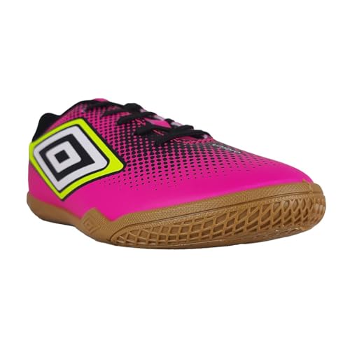 Chuteira Futsal, Cannon Junior, Umbro, Infantil, Rosa Fluor/Preto/Limão, 34
