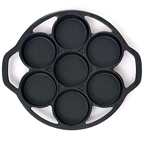 6 stampi per muffin in ghisa Cupcake Pan per barbecue, forno e forno olandese Pirottini antiaderenti per muffin Stampo in ghisa con manico - immagine 3