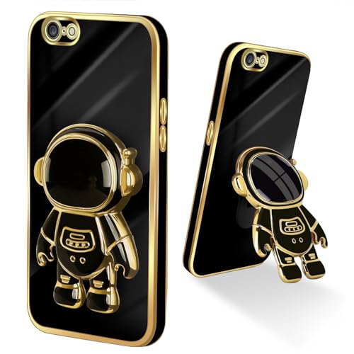 Easyscen for iPhone 6 Plus/iPhone 6S Plus Case (5.5-inch), with Astronaut Hidden Stand Kickstand 6D Design Cover - Black