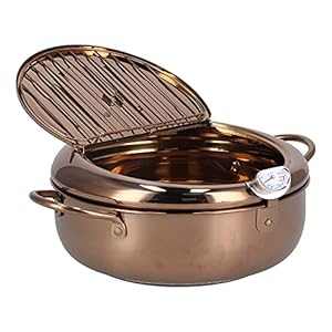 Food Fryer, Kitchenware Wide Application Fryer Pot Stainless Steel for Home for Hotel for Restaurant(Rose Gold)'