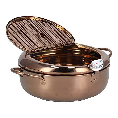 Adium Kitchenware, 3.4L Capacity Food Fryer Fryer Pot Anti Scalding Handle for Restaurant for Home for Hotel(Rose Gold)