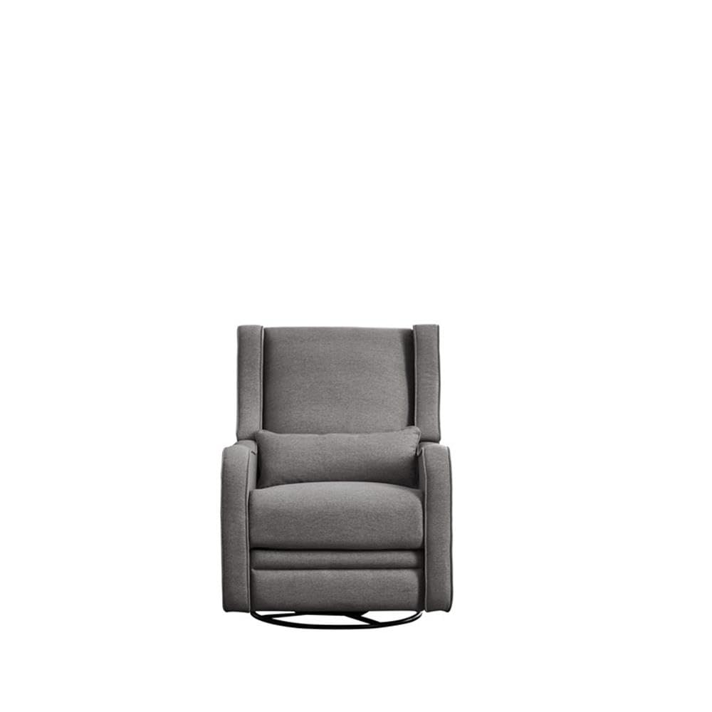 Pemberly Row Fabric Manual Swivel Glider and Recliner in Harbor Gray