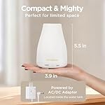 InnoGear Essential Oil Diffuser, Ultrasonic Diffusers for Home Aromatherapy Humidifier for Bedroom Room 7 Colors LED 2 Mist Mode Auto Off, Basic White - Image 2