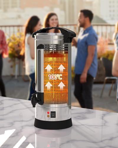 GAOMON Commercial Coffee Urn,65 Cups-10L Fast Brew Stainless Hot Water Dispenser, Coffee Dispenser Electric, Hot Water Urn for Catering, Meeting, Party,Silver