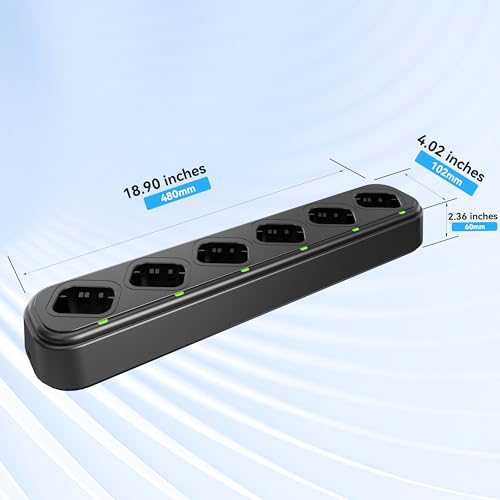 Image of SAMCOM FPCN10A Walkie Talkie Six-Way Multi Unti Gang Charger Station | Individual 6 Charging Dock,LED Indicators, AC /DC Adapter, Multiple Protection for SAMCOM 10A Walkie Talkies and Batteries