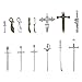 Cheriswelry 34pcs Tibetano largo espadas cuchillo daga encantos colgantes 14 estilos para la fabricación de collares de joyería de los hombres