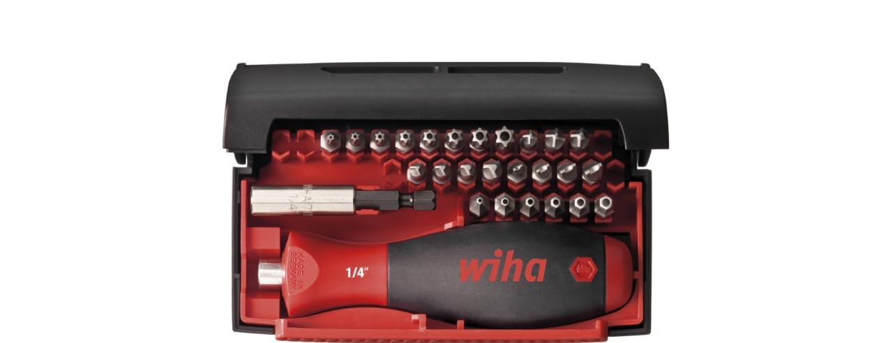 Wiha Juego de bits Collector Security Standard de 25 mm en surtido, de 28 unid. de 1/4", incl. caja (09393)