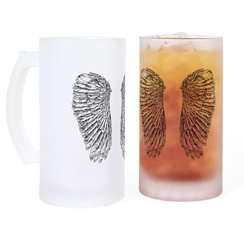 CafePress Angel Wings Frosted Stein 16 oz Frosted Glass Beer Mug