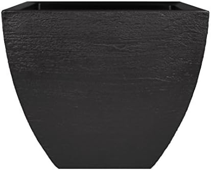 Tusco Products 3 Set MSQ20BK Modern Square Garden Planter, 20-Inch, Black