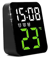 Relógio Digital LED para Mesa e Parede, Termômetro, Despertador, Alimentação USB/Pilha (Verde)