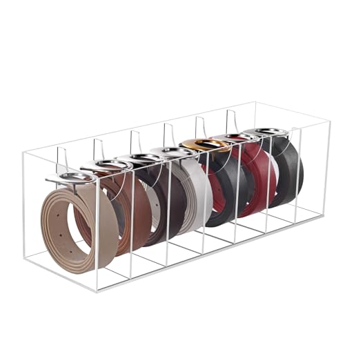 JASGOOD Acrylic Belt Organizer for Closet- 7...