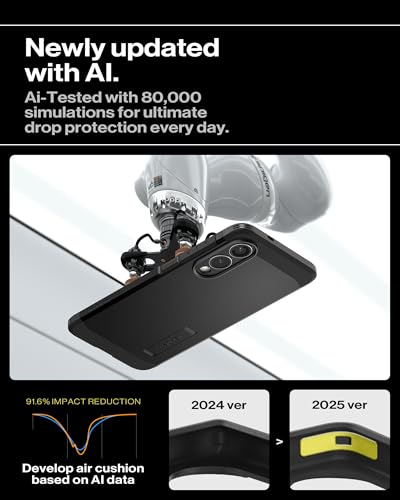 Image of Spigen for Galaxy S25 Edge Case, Tough Armor MagFit [Kickstand] [Compatible with MagSafe] [Military-Grade Protection] - Black