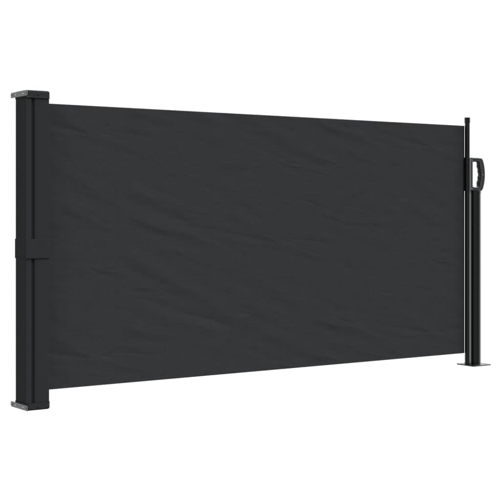 Markiza boczna wysuwana, czarna, 100 x 300 cm, balkonowa, wysuwana markiza boczna, ochrona przed wiatrem, tarasem, markiza boczna na balkon