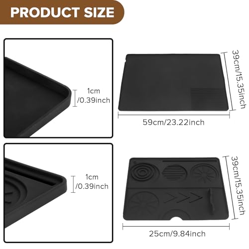 Tapis de machine à café en silicone imperméable anti-vibration pour protéger le plan de travail - 4