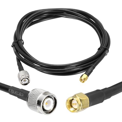 QUARKZMAN 1PCS Cable Coaxial RG58 6ft/1.8 M, Conector SMA Macho a TNC Macho Cable Coaxial 50 Ohm Pérdida Baja Extensión para Radio CB, Antena GPS, Radios Wi Fi, Dispositivos RF