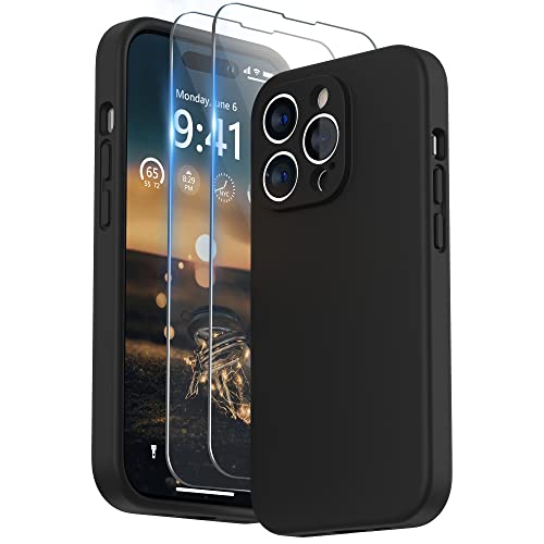 SURPHY Hülle Kompatibel mit iPhone 14 Pro Max Hülle Silikon mit Displayschutzfolie, iPhone 14 Pro Max Case Silikon mit Kameraschutz, Handyhülle iPhone 14 Pro Max Schutzhülle 6,7 Zoll 2022