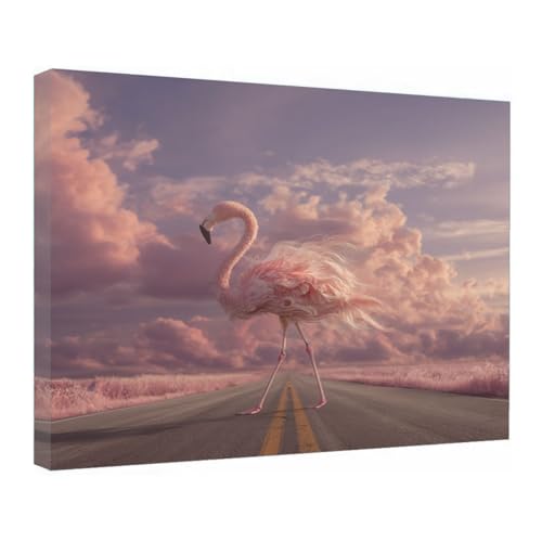Salle de bain en vintage art mural peinture affiche animal rose 40x60