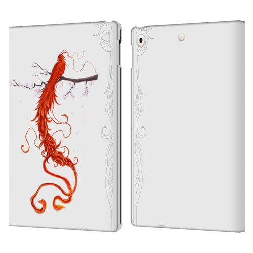 Étui portefeuille iPad 10.2 en cuir avec motif oiseau phoenix