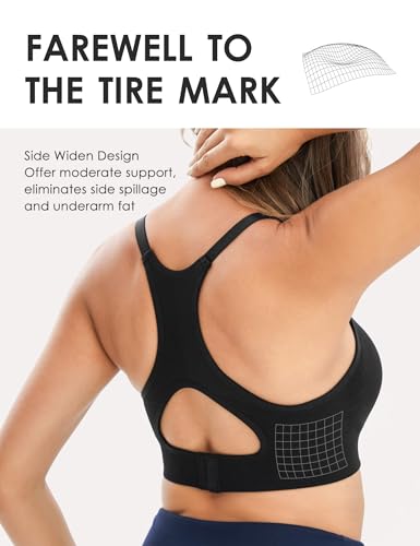 Image of HOFISH Support Nursing Bras for Breastfeeding Medium Impact Maternity & Nursing Sports Bra Seamless Racerback Pregnancy Bra
