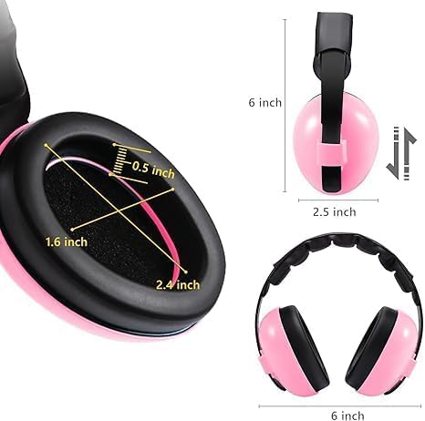 BuRoxy Baby Ear Protection Earmuffs Noise Cancelling for Infants,Toddlers & Kids (0-3 Years) Ideal for Sleeping, Airplanes, Concerts, Fireworks & More (Headphones for Babies - PINK) 2