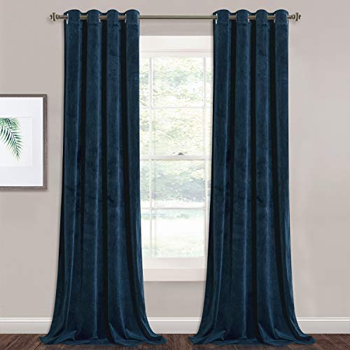 PONY DANCE Navy Blue Velvet Curtains