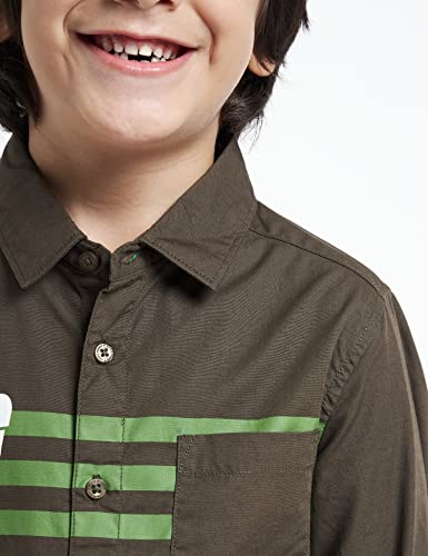 Image of Amazon Brand - Jam & Honey Boy's Regular Fit Shirt (JH-BST-SH-13 Olive 1 9 Years-10 Years)