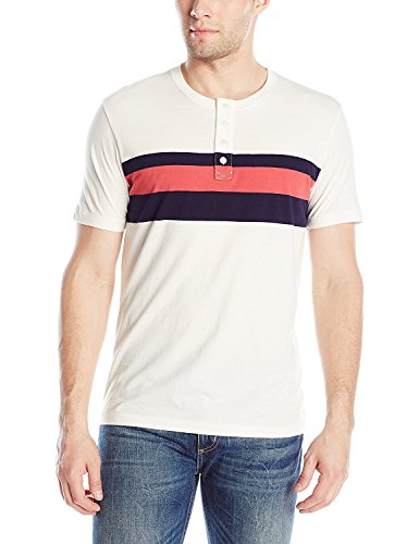Lucky Brand Men's Short-Sleeve Henley Shirt with Center Stripe, Multi, XX-Large