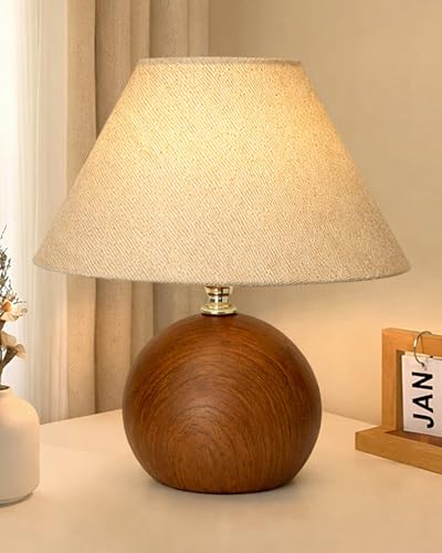 Homesake® Wood Grain Pattern Small Table Lamp, Desk Light, Bedroo...