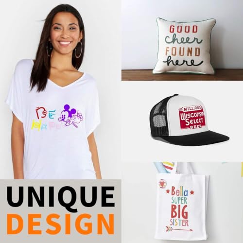 Image of HTVRONT White HTV Heat Transfer Vinyl Bundle: 24 Pack 12 inchx12 inch Iron on Vinyl Sheets for T-Shirt (1 PTFE Sheet Included), PU HTV Easy to Cut & Weed for Heat Design